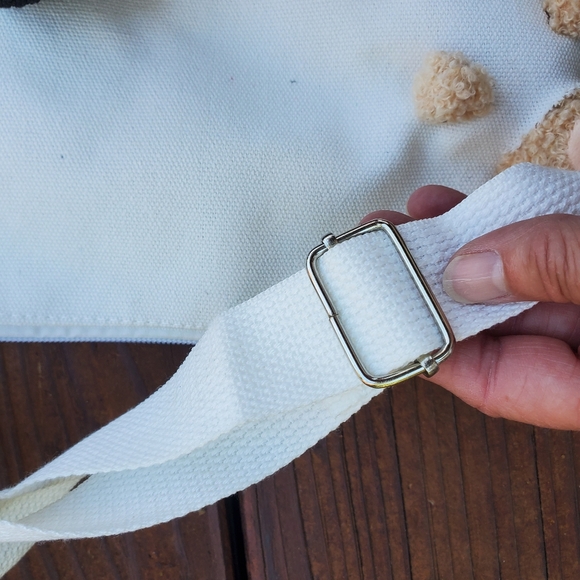 NWOT Set Of 2 Teddy Bear Canvas Bags - Picture 6 of 11